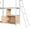 PAGED Full Size Loft Bed Simple Modern Pine Bed Frame with Desk, Shelves, Storage Stair and Guardrail for Bedroom - 4 of 4
