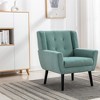 Ridstar Upholstered Modern Soft Lounge Chair & Accent Chair With Arm Support And Solid Leg-Mint Green - 3 of 4