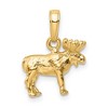 Black Bow Jewelry 14k Yellow Gold Small 3D Polished Moose Profile Pendant - 3 of 4