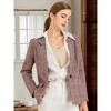INSPIRE CHIC Women's Notched Lapel One Button Boyfriend Plaid Suit Blazer - 2 of 4
