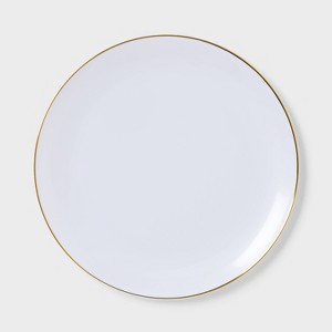 8ct White with Gold Trim Dinner Plastic Plates - Spritz™
