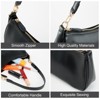 Shoulder Bag for Women with 2 Removable Straps and Zipper Closure Crossbody Bags Clutch Tote HandBags Purses (Black) - 3 of 4
