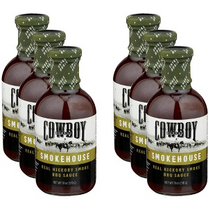Cowboy Charcoal BBQ Sauce Real Hickory Smoke - Case of 6 - 18 OZ - 1 of 2