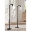 360 Lighting Karis Farmhouse Rustic 62 1/2" Tall Standing Floor Lamps Set of 2 Lights Downbridge Edison Foot Switch Metal Matte Black Glass Shade - image 2 of 4