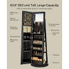 SONGMICS 6 LEDs Lockable Mirror Jewelry Cabinet, Jewelry Organizer, Standing Jewelry Armoire, Frameless Full-Length Mirror, 3 Storage Shelves - 3 of 4