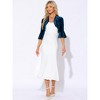 Allegra K Women's Velvet Shrug 3/4 Sleeve Open Front Ruffled Cropped Cardigan - 4 of 4