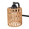 PAKOKULA 2-Light Boho Matte Black Vanity Light with Yellow Woven Shade - 4 of 4