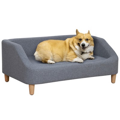 Pawhut Raised Dog Sofa, Elevated Pet Sofa For Small And Medium