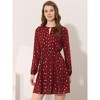 INSPIRE CHIC Women's Choker V Neck Vintage Flared Gilding Metallic Shiny Star A-Line Dress - 2 of 4