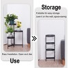 Artloge 3/4 Tier Heavy Duty Iron Plant Stand Folding Flower Pot Display Holder Vintage Corner Metal Rack with Round Tray for Home Indoor Outdoor Decor - 4 of 4