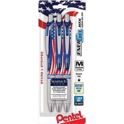 Pentel Stars & Stripes Edition EnerGel RTX Pens BL77USABP3A