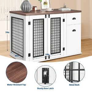 Jojoka 44'' Dog Crate Furniture with Drawer & Cabinet, Heavy Duty Indoor Dog Kennel, Wooden Pet Cage Side Table for Small/Medium Pets - 1 of 4