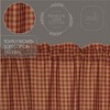 Burgundy Check Scalloped Panel Set of 2 84x40 - 3 of 4