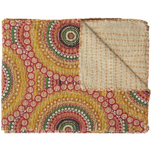 Taj Hotel Kantha Cotton Throw | 50"x70" | D - 1 of 4