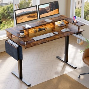 Bestier 58 Inch LED Electric Standing Desk with Monitor Stand - 1 of 4