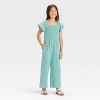 Girls' Flutter Sleeve Smocked Jumpsuit - Cat & Jack - 3 of 3