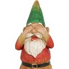 Sunnydaze Three Wise Garden Gnomes Hear, Speak, See No Evil Indoor/Outdoor Lawn Statue Set -3-Piece Set - 3 of 4