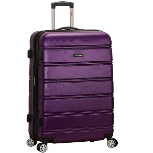 Rockland Melbourne Hardside Expandable Luggage with Spinner Wheels Purple Checked Large 28" - 1 of 4