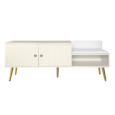 Shoe Rack Bench With Hidden Storage Compartment, Upholstered Cushions, Wooden Bench With Storage, Easy Assembly For Entryway Living Room