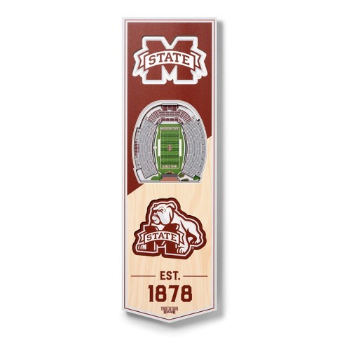 12 inch Fan Creations NCAA Mississippi State Bulldogs Unisex Mississippi State University Mini Roadmap State Sign Team Color
