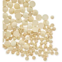 Bright Creations 200 Pieces Unfinished Wood Half Balls for Arts and Crafts, Dome Beads (3 Sizes)