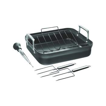 ZWILLING Motion Hard Anodized 16 x 14-inch Aluminum Nonstick Roaster Pan w/ Rack & Tools