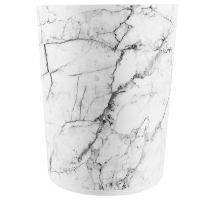 LunaLulinlk 5 Gallon White Marble Plastic Trash Can