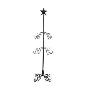 Transpac Metal 34.65 in. Black Christmas Star Standing Stocking Holder - 1 of 3