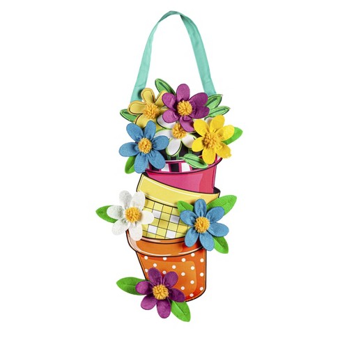 Stacked Spring Flower Pots Door Decor : Target