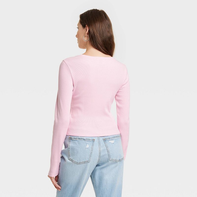 Women's Long Sleeve Shrunken Rib T-Shirt - Universal Thread™ , 3 of 11