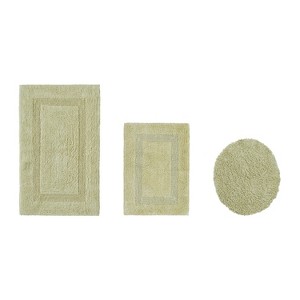 Lux Premium 100% Cotton  Ultra-Soft Tufted Solid Reversible 3 Piece Bath Rug Set, Water-Absorbent, Durable, Machine Washable Bathroom Rug - 1 of 4