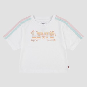Levi's® Girls' Short Sleeve Retro Striped Mid-Crop T-Shirt - White - 1 of 4