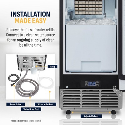 Newair 15" Stainless Steel Undercounter Ice Maker with Fingerprint Resistant Door