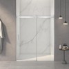 ORRD 56-60"W x 72"H Frameless Sliding Shower Door, 5/16" Clear Tempered Glass, Brushed Nickel Finish - 2 of 4