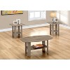 Monarch Specialties Table Set 3Pcs Set Coffee End Side Accent Living Room Laminate Brown Transitional - 3 of 4