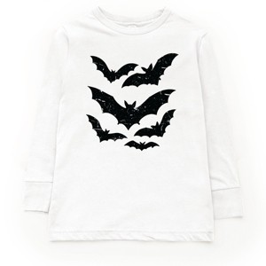 Halloween Bats Distressed - Toddler Long Sleeve Graphic Tee and Youth Long Sleeve Graphic T-Shirt - 1 of 3