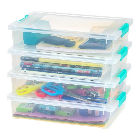 Iris 4pk 50qt Plastic Storage Totes With Wing Lid : Target