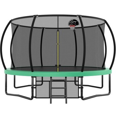 BestParts 14FT Trampoline with Safety Enclosure, Ladder & Anti-Rust Coating
