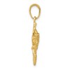 Black Bow Jewelry 14k Yellow Gold Textured Jumping Bass Fish Pendant - 2 of 4