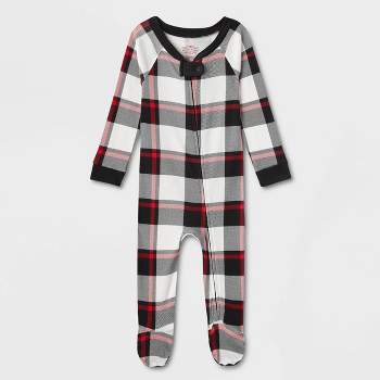 Baby Buffalo Check Matching Family Footed Pajama - Wondershop™ Black