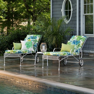 Pillow Perfect - 36.5 X 18 Indoor Outdoor Squared Corners Chair Cushion  Islamorada Blue/green : Target