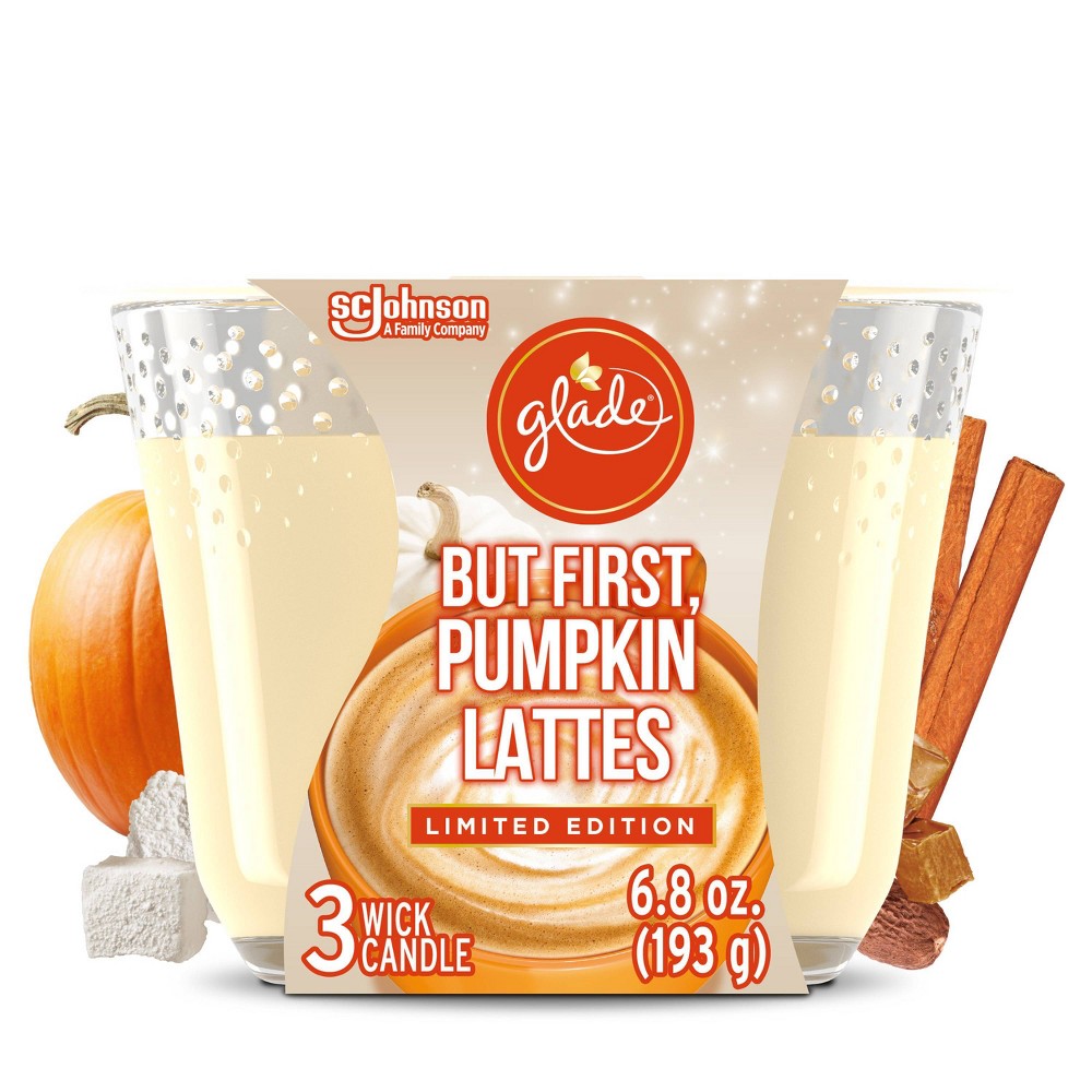 Glade 3 Wick Candle - Pumpkin Spice Latte - 6.8oz