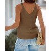 Women's Deep V-Neck Cable Knit Vest Casual Sleeveless Sweater Tank Top - 2 of 3