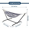 Double Hammock with Stand, Heavy Duty 450lbs Capacity, Portable Brazilian Cotton Hammock for 2 Adults, Indoor/Outdoor, with Carry Bag - 3 of 4