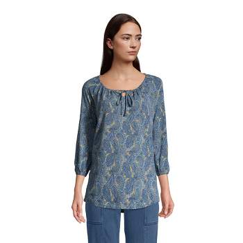 Lands' End Women's 3/4 Sleeve Peasant Tunic