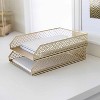 Blu Monaco Riviera Stackable Gold Paper Tray - Set of 2 - Letter Size - 3 of 4