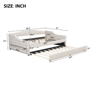 Whisen Upholstered Twin XL Size Daybed with LED Belt and 2 Drawers - 1 of 4