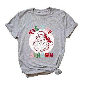 Simply Sage Market Women's Tis The Season Checkered Short Sleeve Graphic Tee - 1 of 2