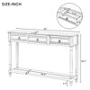 Lyngins Rustic Chic Solid Wood Console Table with 3 Functional Drawers + Fixed Lower Shelf, Narrow Entryway Table, Sofa Table for Living Room, Foyer - 3 of 4