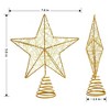 MOVSSOU Christmas Tree Topper Gold Star Lighted Hollow Battery Operated - 3 of 4